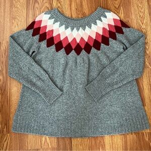 ST. JOHN’S BAY Grey Diamond Pattern Sweater size PS